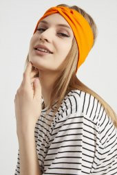 Stil turuncu, butik tasarım Kadın Bandana Saç Bandı, ekstra yumuşak, Esnek, doğal, pamuklu Penye - 2