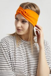 Stil turuncu, butik tasarım Kadın Bandana Saç Bandı, ekstra yumuşak,  Esnek, doğal, pamuklu Penye - 4