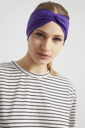 Trend mor, butik tasarım Kadın Bandana Saç Bandı, ekstra yumuşak,  Esnek, doğal, pamuklu Penye - 2