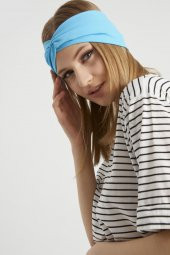 Okyanus mavi, butik tasarım Kadın Bandana Saç Bandı, ekstra yumuşak,  Esnek, doğal, pamuklu Penye thumbnail 11