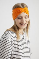 Stil turuncu, butik tasarım Kadın Bandana Saç Bandı, ekstra yumuşak,  Esnek, doğal, pamuklu Penye - 7