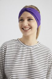 Trend mor, butik tasarım Kadın Bandana Saç Bandı, ekstra yumuşak,  Esnek, doğal, pamuklu Penye - 6