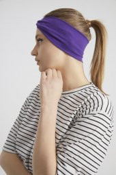 Trend mor, butik tasarım Kadın Bandana Saç Bandı, ekstra yumuşak,  Esnek, doğal, pamuklu Penye - 8