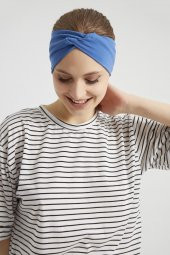 Derin Mavi, butik tasarım Kadın Bandana Saç Bandı, ekstra yumuşak,  Esnek, doğal, pamuklu Penye - 11