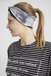 Batik siyah, butik tasarım Kadın Bandana Saç Bandı, ekstra yumuşak,  Esnek, doğal, pamuklu Penye - 5