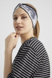 Batik  Siyah Beyaz, butik Kadın Bandana Saç Bandı, ekstra yumuşak,  Esnek, doğal, pamuklu Penye thumbnail 8