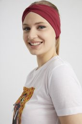 Bordo vişne, butik tasarım Kadın Bandana Saç Bandı, ekstra yumuşak,  Esnek, doğal, pamuklu Penye - 8