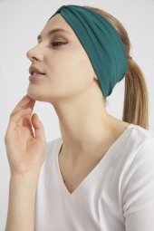 Hürrem Yeşili, butik tasarım Kadın Bandana Saç Bandı, ekstra yumuşak,  Esnek, doğal, pamuklu Penye - 7