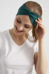 Hürrem Yeşili, butik tasarım Kadın Bandana Saç Bandı, ekstra yumuşak,  Esnek, doğal, pamuklu Penye - 9