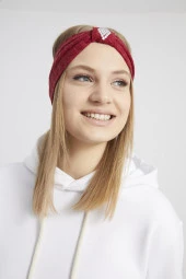 Handmade bordo triko butik taşlı Kadın Bandana Saç Bandı, ekstra yumuşak yerli kumaş, şık rahat göz alıcı - 6