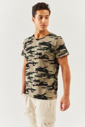 Kamuflaj Oversize Rahat %100 Pamuklu Penye Bisiklet Yaka Kısa Kol Basic T-Shirt  Classic Collection - 2