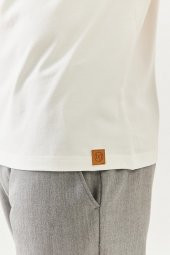 Beyaz Oversize Rahat %100 Pamuklu Penye Bisiklet Yaka Kısa Kol Basic T-Shirt  Classic Collection - 8