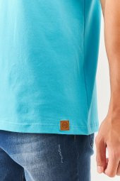 Aqua Oversize Rahat %100 Pamuklu Penye Bisiklet Yaka Kısa Kol Basic T-Shirt Trendy Collection - 8