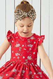 Leopar El Yapımı Yumuşak Fiyonk Bağlamalı Doğal Pamuklu Penye Bebek Çocuk Kız Bandana BEST OF SERİSİ - 2