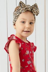 Leopar El Yapımı Yumuşak Fiyonk Bağlamalı Doğal Pamuklu Penye Bebek Çocuk Kız Bandana BEST OF SERİSİ - 3