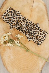 Leopar El Yapımı Yumuşak Fiyonk Bağlamalı Doğal Pamuklu Penye Bebek Çocuk Kız Bandana BEST OF SERİSİ - 4
