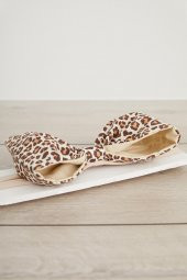 El Yapımı Büyük Fiyonk Doğal Pamuklu Bebek Çocuk Kız Saç bandı Cool Leopar - 2