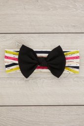 Neon Çok renkli El Yapımı Yumuşak Fiyonk Bağlamalı Doğal Pamuklu Penye Bebek Çocuk Kız Bandana GÖKKUŞAĞI SERİSİ - 3