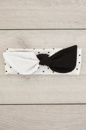 Siyah Beyaz El Yapımı Yumuşak Tavşan Kulak Doğal Pamuklu Penye Bebek Çocuk Kız Yeni Stil Bandana - 2