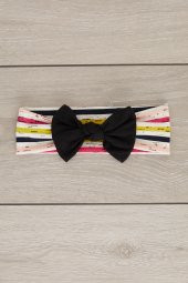 Neon Çok renkli El Yapımı Yumuşak Fiyonk Bağlamalı Doğal Pamuklu Penye Bebek Çocuk Kız Bandana GÖKKUŞAĞI SERİSİ - 4