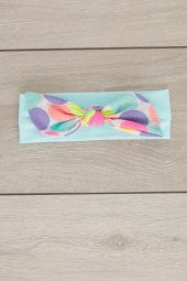 Çok renkli Tavşan kulak El Yapımı Yumuşak Fiyonk Bağlamalı Doğal Pamuklu Penye Bebek Çocuk Kız Bandana GÖKKUŞAĞI SERİSİ - 2