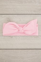 Pembe El Yapımı Yumuşak Tavşan Kulak Doğal Pamuklu Penye Bebek Çocuk Kız Yeni Stil Bandana - 2
