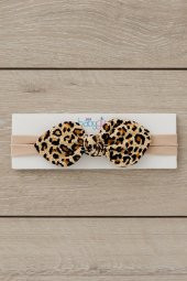 ElYapımı Yumuşak stil ince bağlamalı Doğal Pamuklu Penye 2'li Bebek Çocuk Kız Bandana Kırmızı Leopar - 3