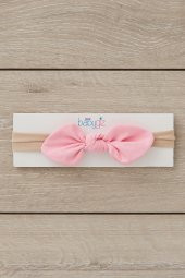 El Yapımı Yumuşak stil ince bağlamalı Doğal Pamuklu Penye 2'li Bebek Çocuk Kız Bandana Batik Pembe - 3
