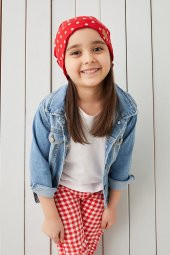 Kırmızı Beyaz Çocuk Bebek Şapka Bere yumuşak %100 pamuklu penye ELİT seri - 4