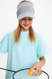 Bebe Mavi Kız Çocuk Kısa Kollu Bisiklet Yaka Terletmez, Yumuşak Rahat %100 Pamuklu Penye T-Shirt - 8