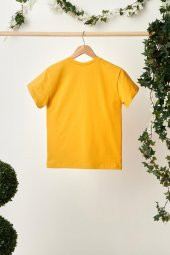 Hardal Kız Çocuk Kısa Kollu Bisiklet Yaka Terletmez, Yumuşak Rahat %100 Pamuklu Penye T-Shirt - 2
