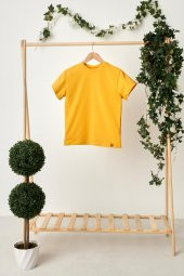 Hardal Kız Çocuk Kısa Kollu Bisiklet Yaka Terletmez, Yumuşak Rahat %100 Pamuklu Penye T-Shirt - 4