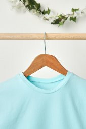 Bebe Mavi Erkek Çocuk Kısa Kollu Bisiklet Yaka Terletmez, Yumuşak Rahat %100 Pamuklu Penye T-Shirt - 3