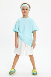 Bebe Mavi Erkek Çocuk Kısa Kollu Bisiklet Yaka Terletmez, Yumuşak Rahat %100 Pamuklu Penye T-Shirt - 6