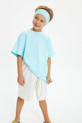 Bebe Mavi Erkek Çocuk Kısa Kollu Bisiklet Yaka Terletmez, Yumuşak Rahat %100 Pamuklu Penye T-Shirt - 8
