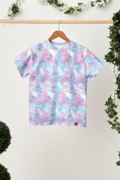 Batik Kız Çocuk Kısa Kollu Desenli Bisiklet Yaka Terletmez, Yumuşak Rahat %100 Pamuklu Penye T-Shirt - 1