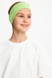 Fıstık Yeşili- Beyaz Kız %100 Pamuklu Penye T-Shirt Bandana 2^li Takım -Spor Rahat BEST OF Koleksiyon 3 - 1