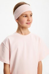 Pudra Kız Çocuk Kısa Kollu Bisiklet Yaka Terletmez, Yumuşak Rahat %100 Pamuklu Penye T-Shirt - 7
