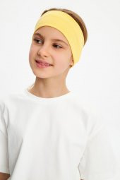 Sarı-Beyaz Kız %100 Pamuklu Penye T-Shirt Bandana 2^li Takım -Spor Rahat BEST OF Koleksiyon 3 - 3