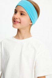 Aqua-Beyaz Kız %100 Pamuklu Penye T-Shirt Bandana 2^li Takım -Spor Rahat BEST OF Koleksiyon 3 - 5