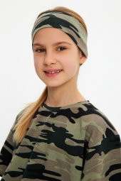 Kamuflaj-Kamuflaj Kız %100 Pamuklu Penye T-Shirt Bandana 2^li Takım -Spor Rahat BEST OF Koleksiyon 5 - 3