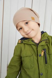 Erkek Bebek Çocuk Sütlü Kahve Şapka Bere El yapımı Rahat Cild dostu %100 Pamuklu Kaşkorse - 2