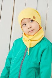 Sarı Erkek Bebek Çocuk Şapka Bere El yapımı Rahat Cild dostu %100 Pamuklu Kaşkorse - 3