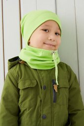 Fıstık Yeşili Erkek Bebek Çocuk Şapka Bere El yapımı Rahat Cild dostu %100 Pamuklu Kaşkorse - 5