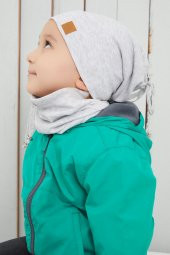 Melanj Erkek Bebek Çocuk İp Detaylı Şapka Bere Boyunluk Takım Rahat %100 Pamuklu Kaşkorse - 1