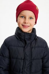 Bordo Erkek Bebek Çocuk Trend Style Şapka Bere Boyunluk Takım Rahat %100 Pamuklu Kaşkorse - 5