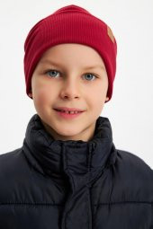 Bordo Erkek Bebek Çocuk Trend Style Şapka Bere Boyunluk Takım Rahat %100 Pamuklu Kaşkorse - 6