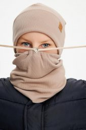 Sütlü Kahve Erkek Bebek Çocuk Trend Style Şapka Bere Boyunluk Takım Rahat %100 Pamuklu Kaşkorse - 3