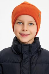 Kiremit Erkek Bebek Çocuk Trend Style Şapka Bere Boyunluk Takım Rahat %100 Pamuklu Kaşkorse - 5
