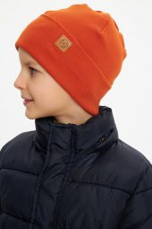 Kiremit Erkek Bebek Çocuk Trend Style Şapka Bere Boyunluk Takım Rahat %100 Pamuklu Kaşkorse - 6